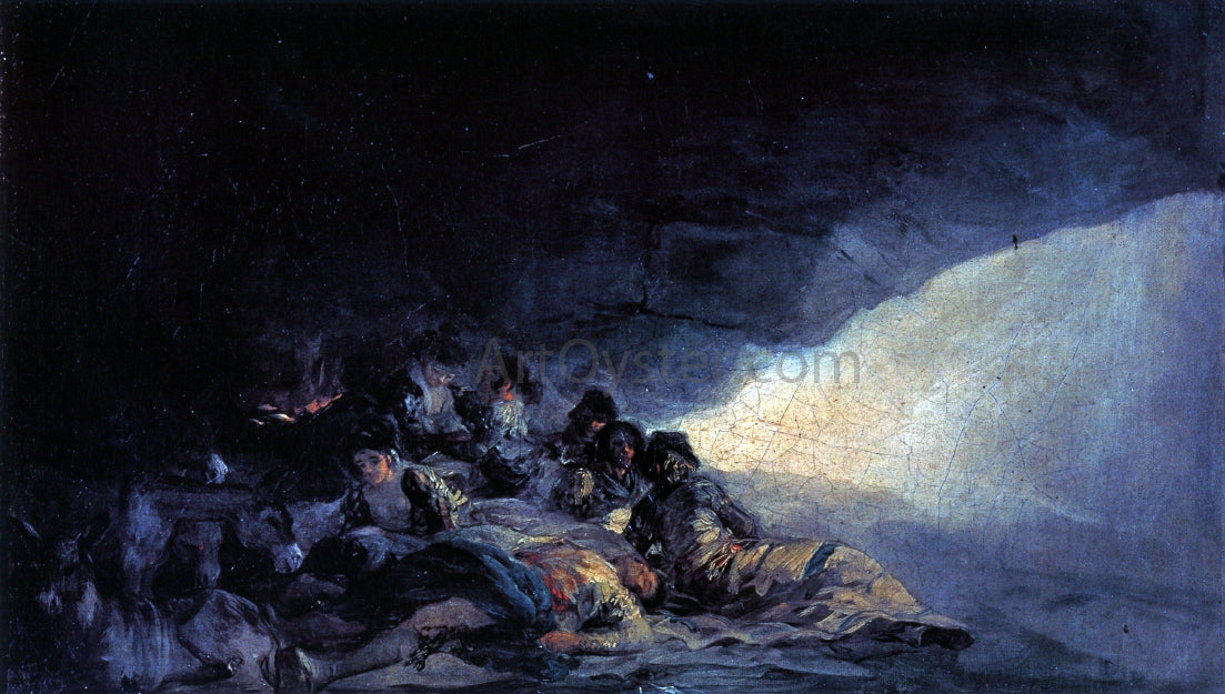Francisco Jose de Goya Y Lucientes Vagabonds Resting in a Cave - Canvas Print
