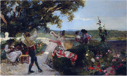 Joaquin Sorolla Y Bastida Valencian Dance in an Orange Grove - Canvas Print