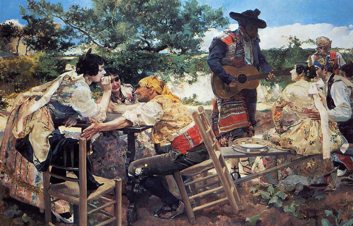 Joaquin Sorolla Y Bastida Valencian Scene - Canvas Print