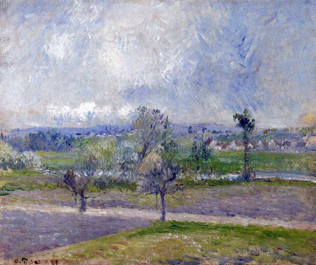 Camille Pissarro Valhermeil near Oise - Rain effect - Canvas Print