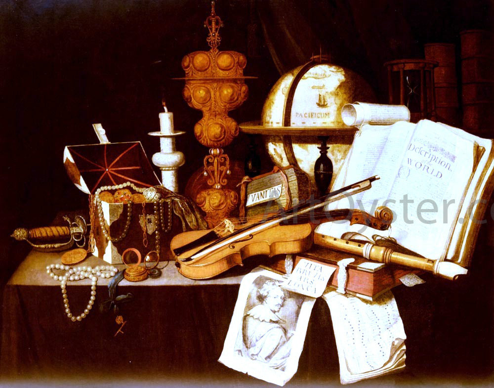 Evert Collier Vanitas Still Life - Canvas Print