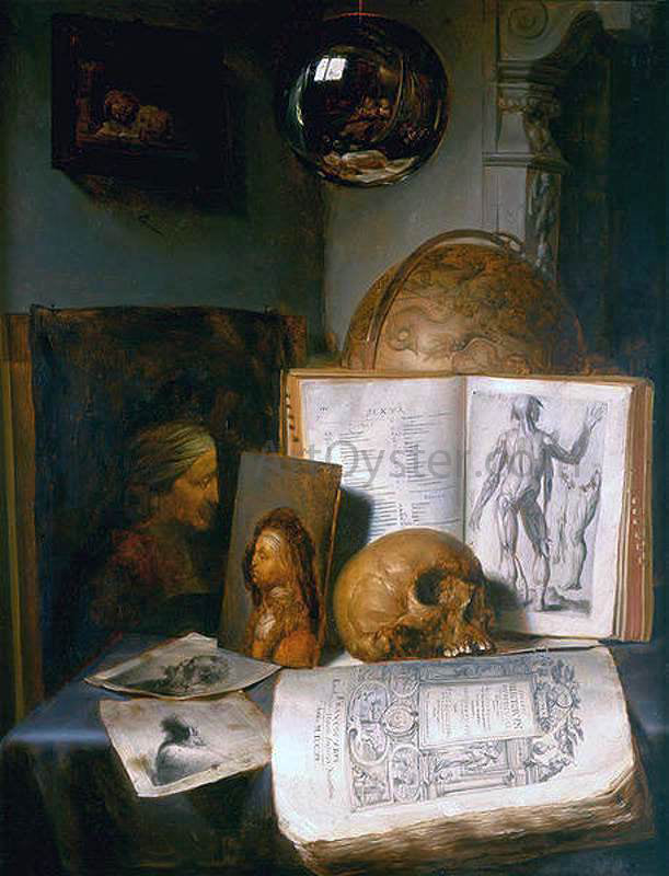 Simon Luttichuijs Vanitas Still-Life with a Skull - Canvas Print