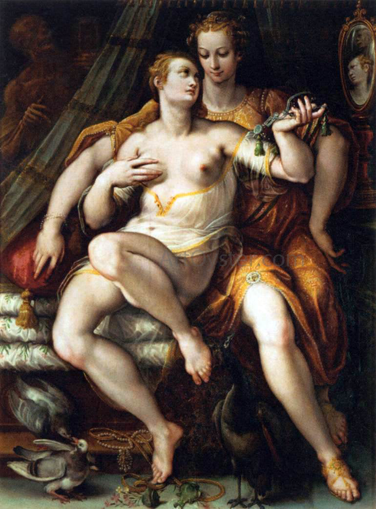Johannes Stradanus Vanity, Modesty and Death - Canvas Print