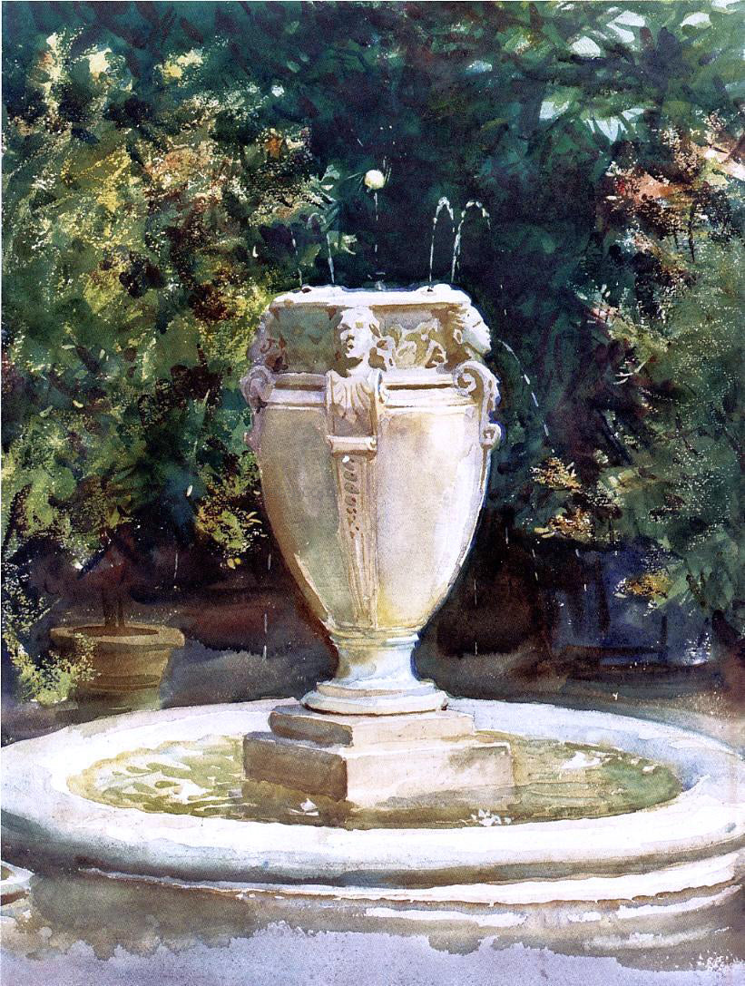 John Singer Sargent A Vase Fountain, Pocantico - Canvas Print