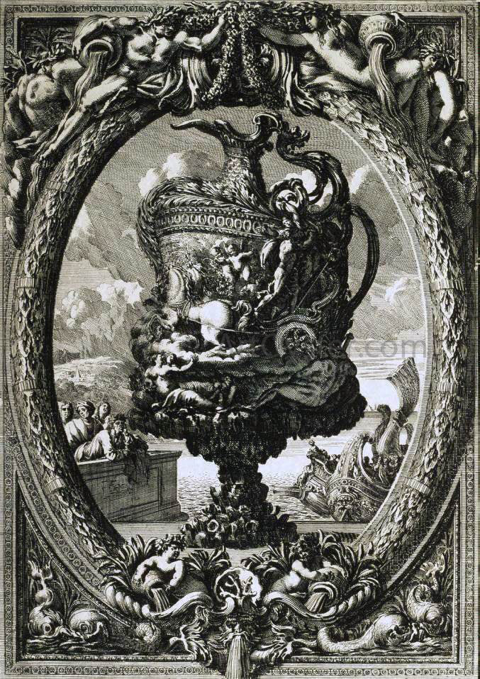 Jean Le Pautre Vase in a Cartouche - Canvas Print