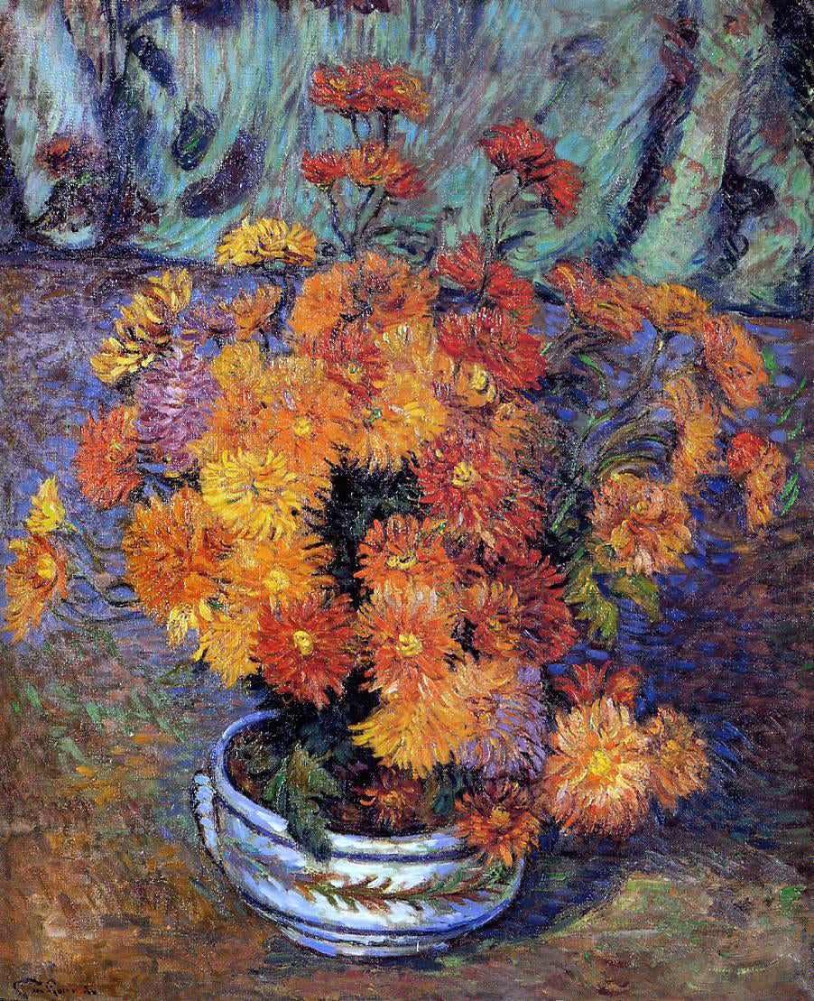 Armand Guillaumin Vase of Chrysanthemums - Canvas Print