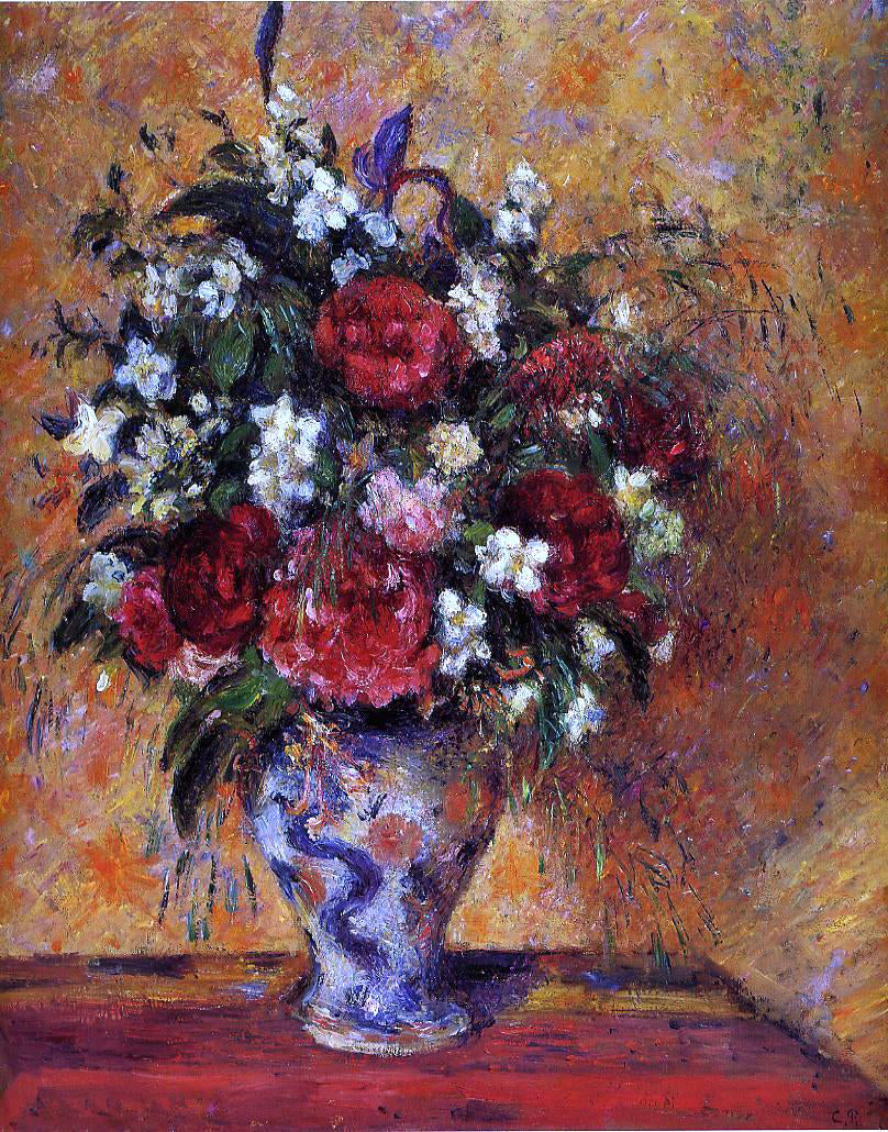 Camille Pissarro Vase of Flowers - Canvas Print