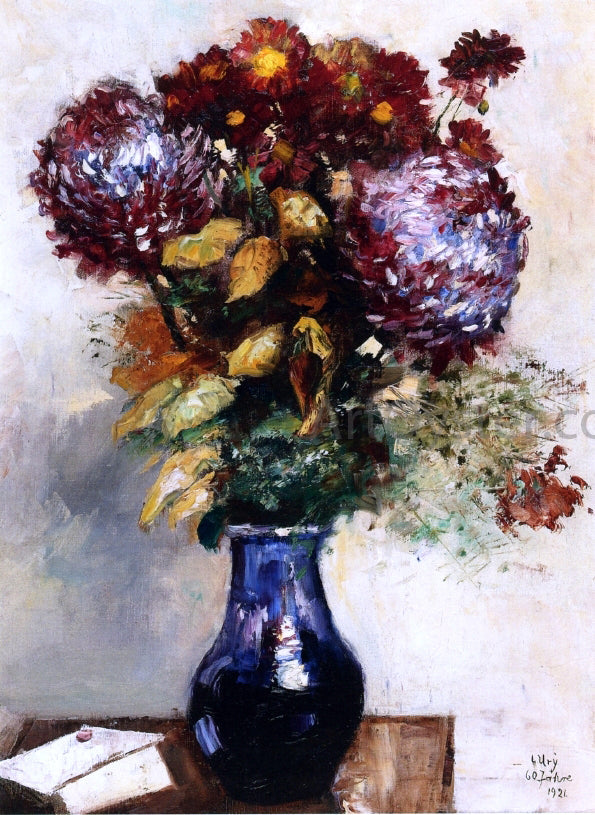 Lesser Ury Vase of Flowers - Canvas Print