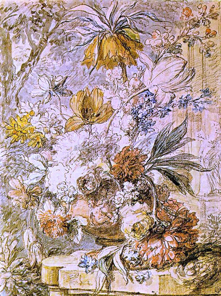 Jan Van Huysum Vase of Flowers - Canvas Print