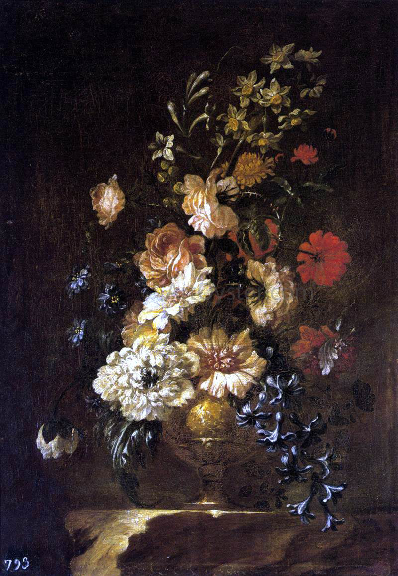 Francisco Perez Sierra Vase of Flowers - Canvas Print