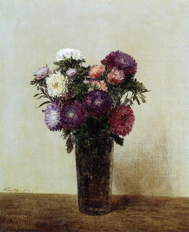 Henri Fantin-Latour Vase of Flowers: Queens Daisies - Canvas Print