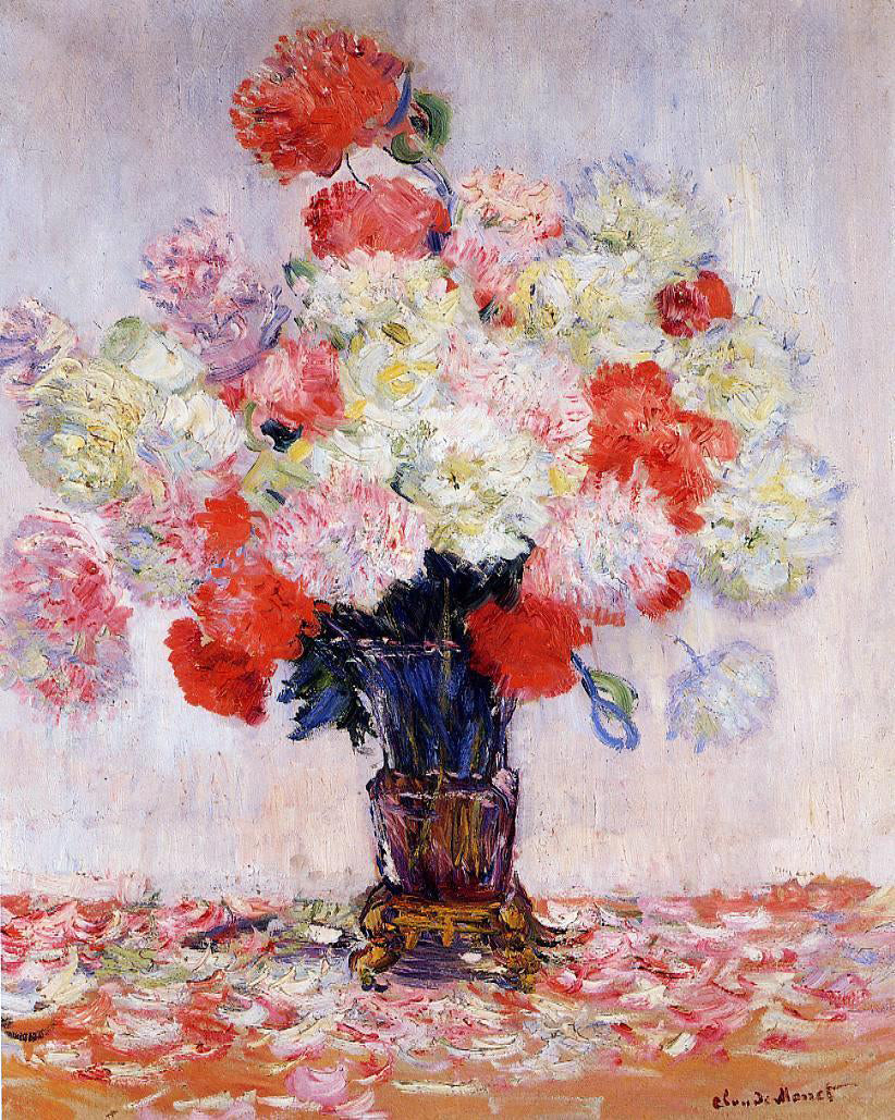 Claude Oscar Monet Vase of Peonies - Canvas Print