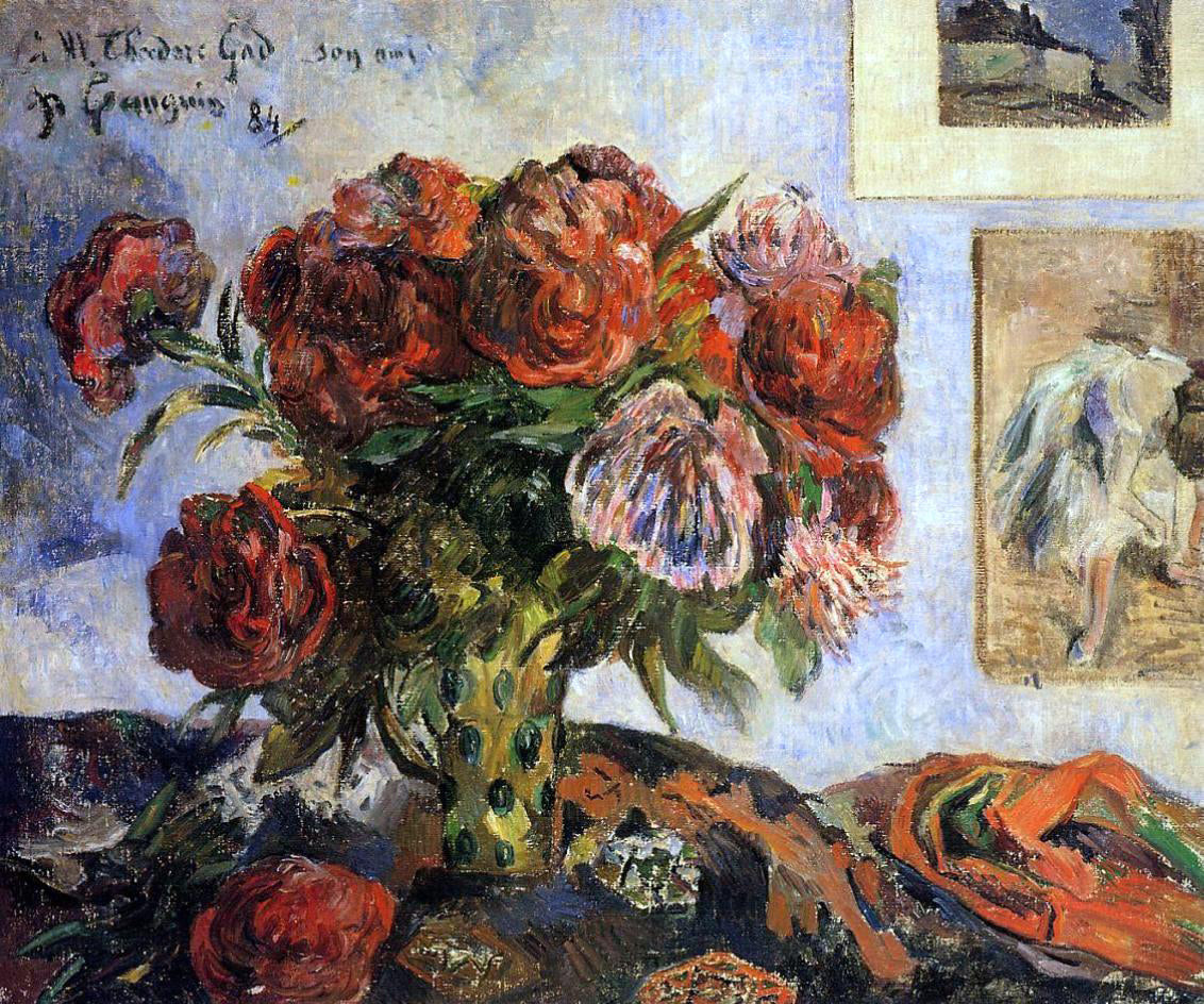 Paul Gauguin Vase of Peonies - Canvas Print