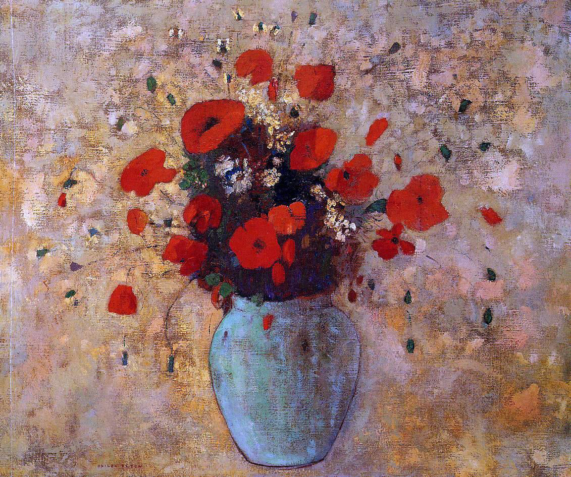 Odilon Redon Vase of Poppies - Canvas Print