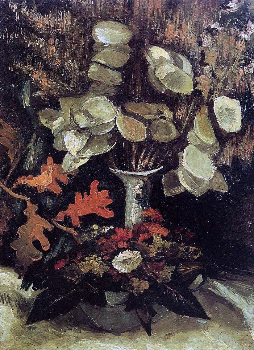 Vincent Van Gogh Vase with Honesty - Canvas Print