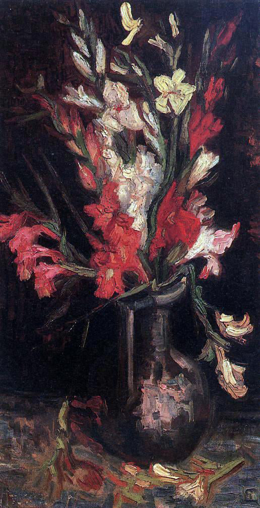 Vincent Van Gogh Vase with Red Gladioli - Canvas Print