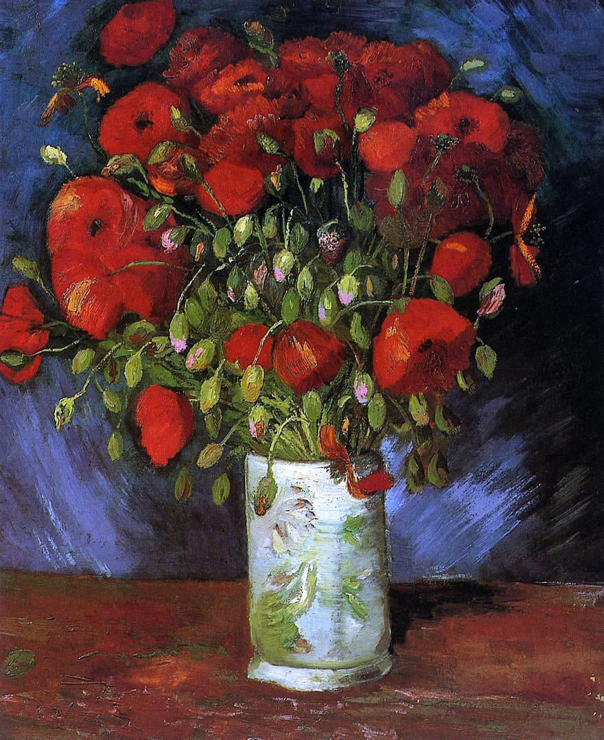 Vincent Van Gogh Vase with Red Poppies - Canvas Print