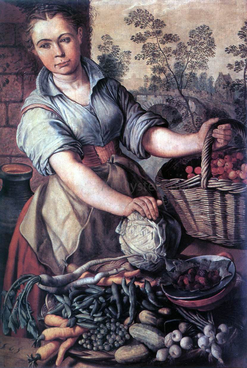 Joachim Beuckelaer Vegetable Seller - Canvas Print