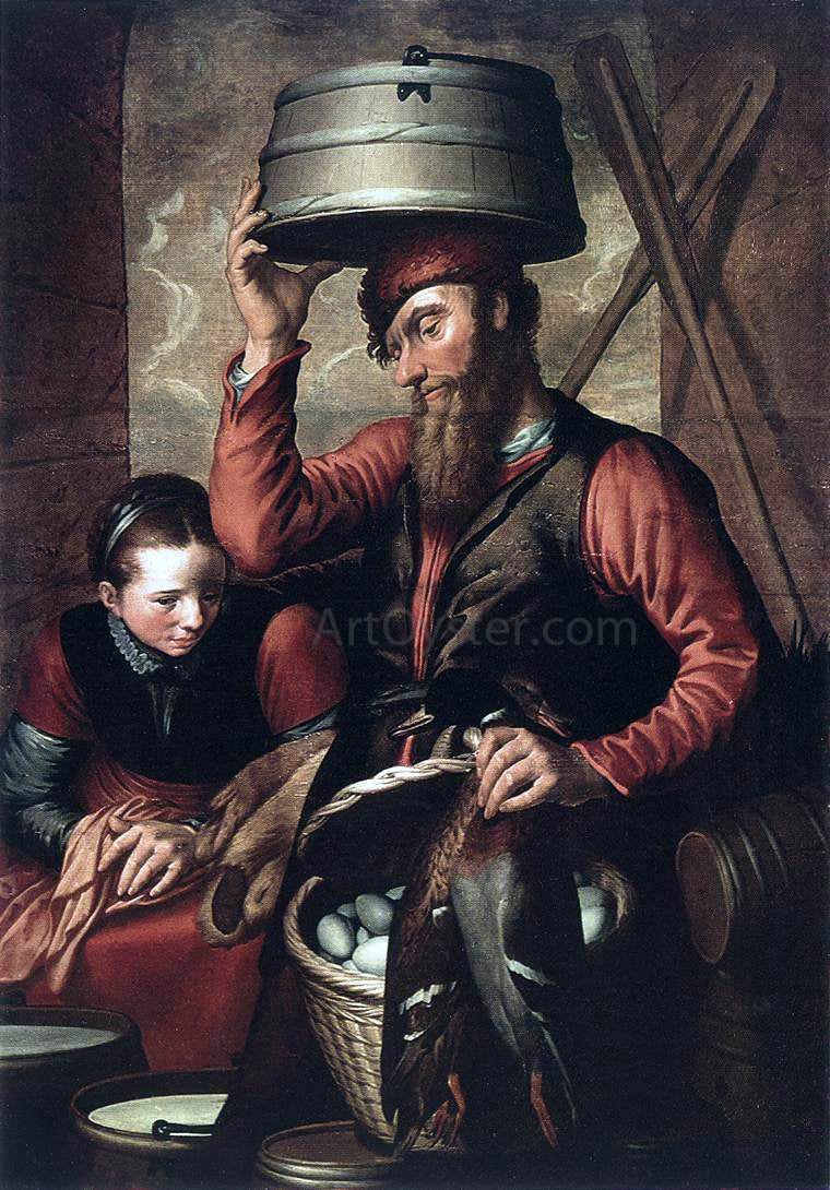Pieter Aertsen Vendor of Fowl - Canvas Print