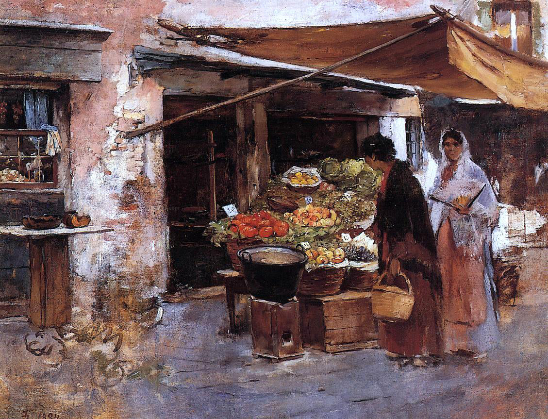 Frank Duveneck Venetian Fruit Market - Canvas Print