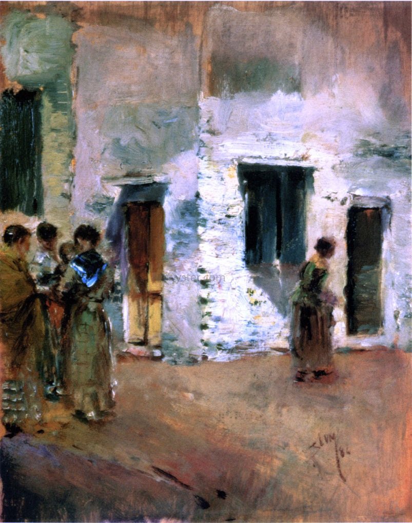 Robert Frederick Blum Venetian Street Scene - Canvas Print