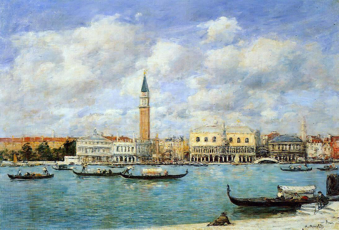 Eugene-Louis Boudin At Venice, the Campanile, View of Canal San Marco from San Giorgio - Canvas Print