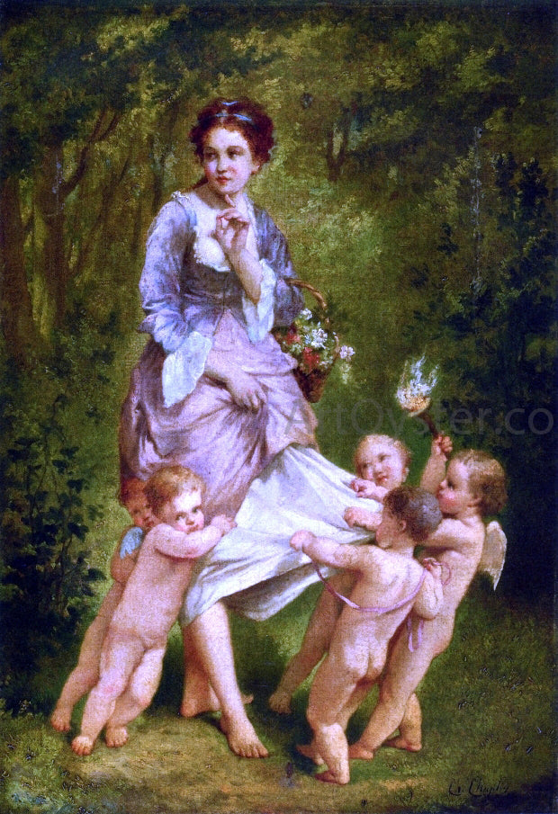 Charles Chaplin Venis with Putti - Canvas Print