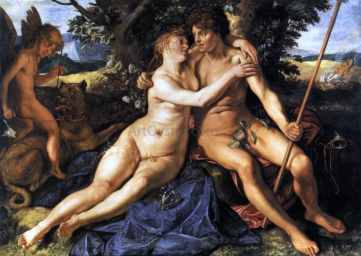 Hendrick Goltzius Venus and Adonis - Canvas Print