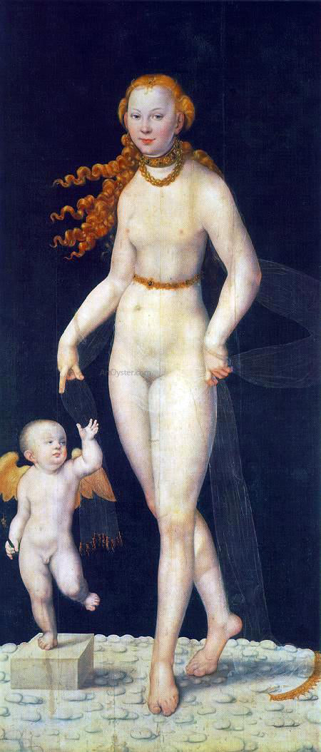 The Younger Lucas Cranach Venus and Amor - Canvas Print