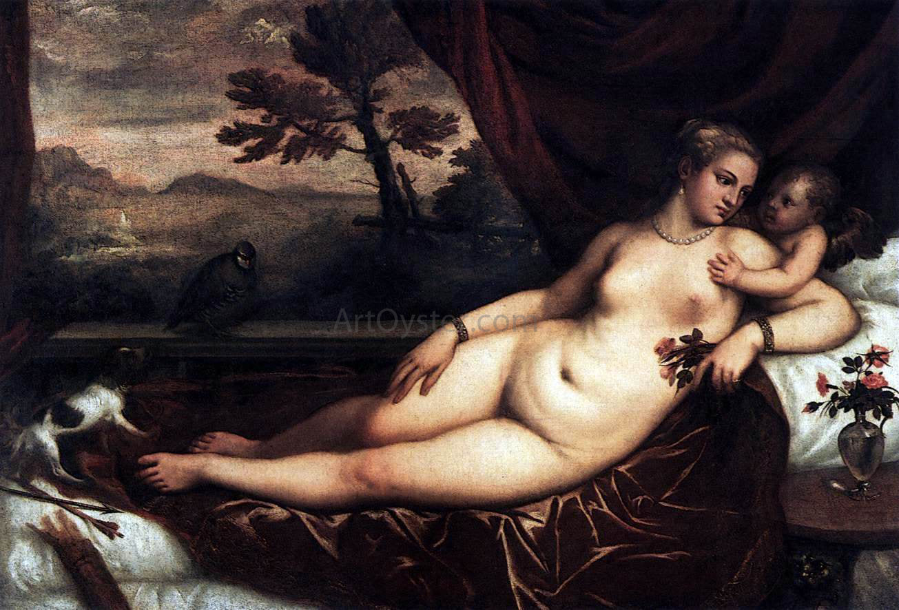 Titian Venus and Cupid - Canvas Print