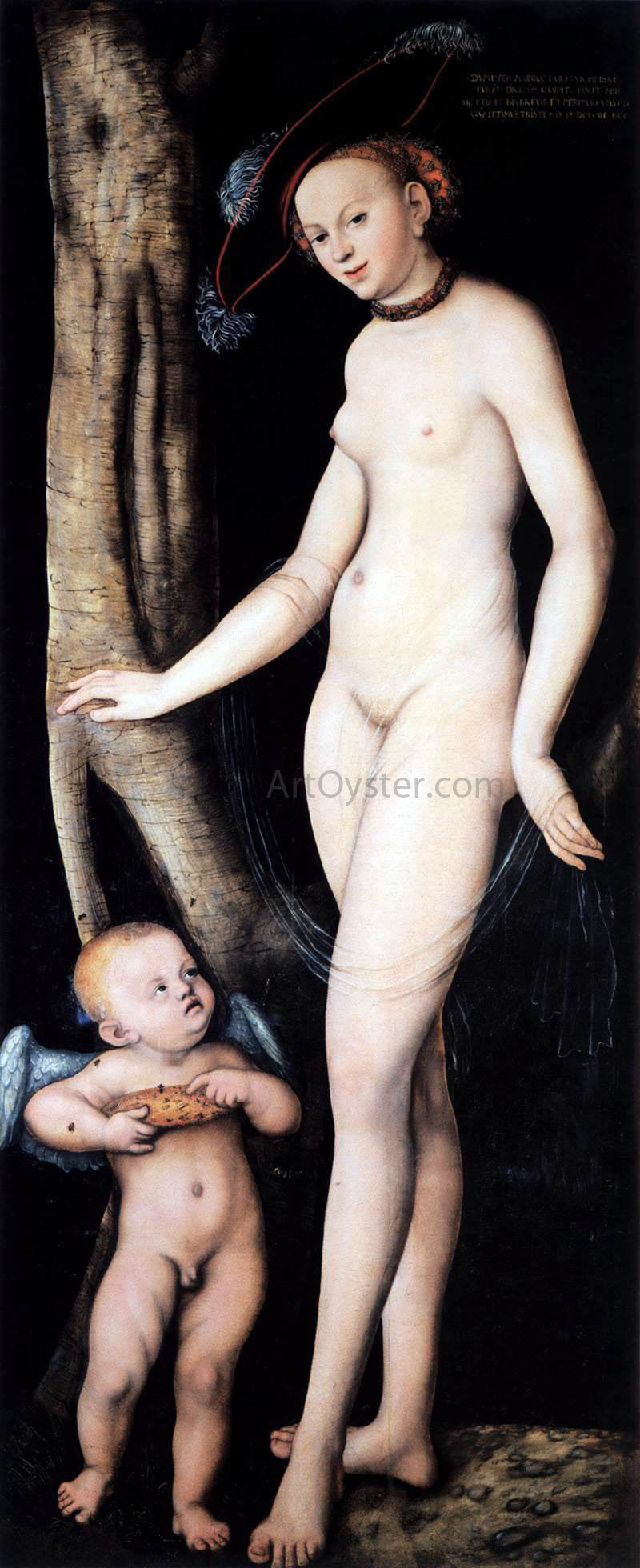 The Elder Lucas Cranach Venus and Cupid with a Honeycomb - Canvas Print