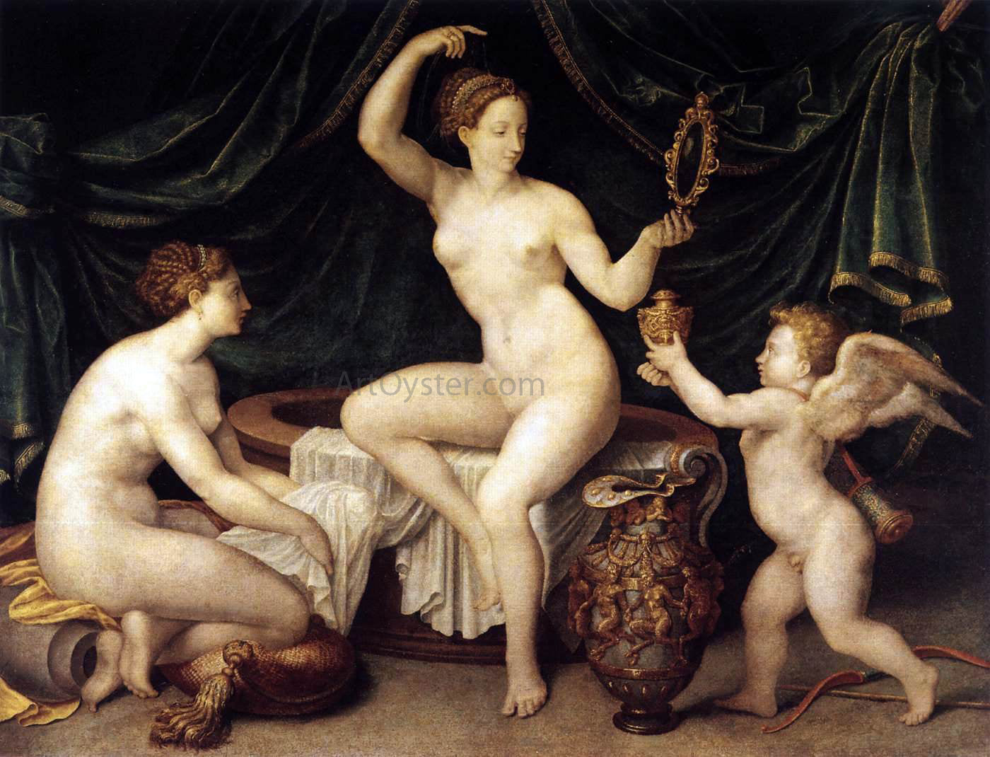 Masters of the Fontainebleau School Venus at Her Toilet - Canvas Print