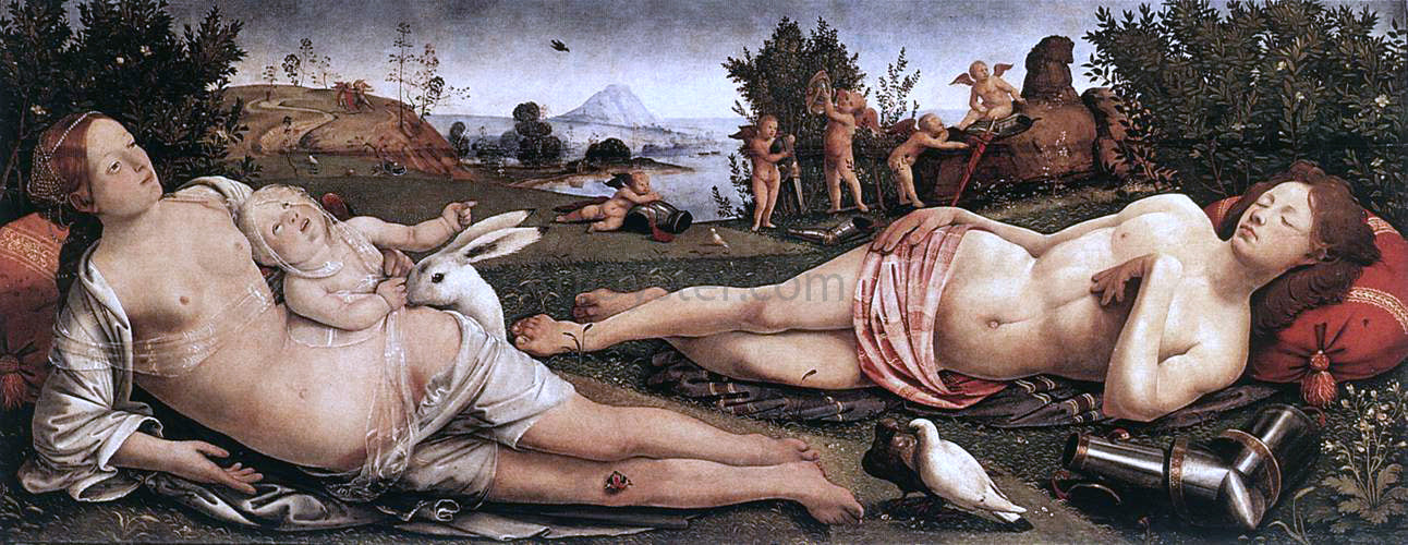 Piero Di Cosimo Venus, Mars, and Cupid - Canvas Print