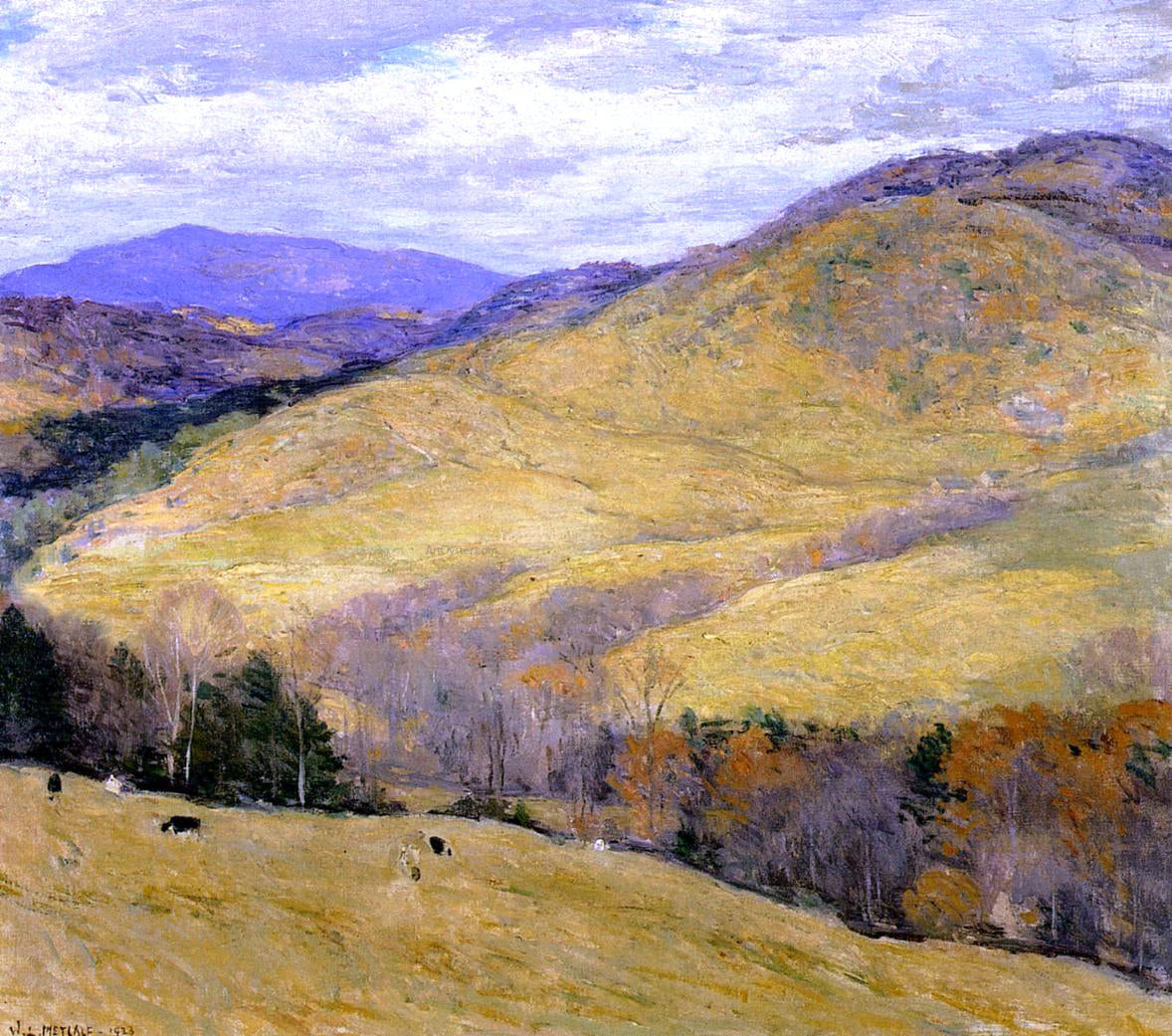 Willard Leroy Metcalf Vermont Hills, November - Canvas Print
