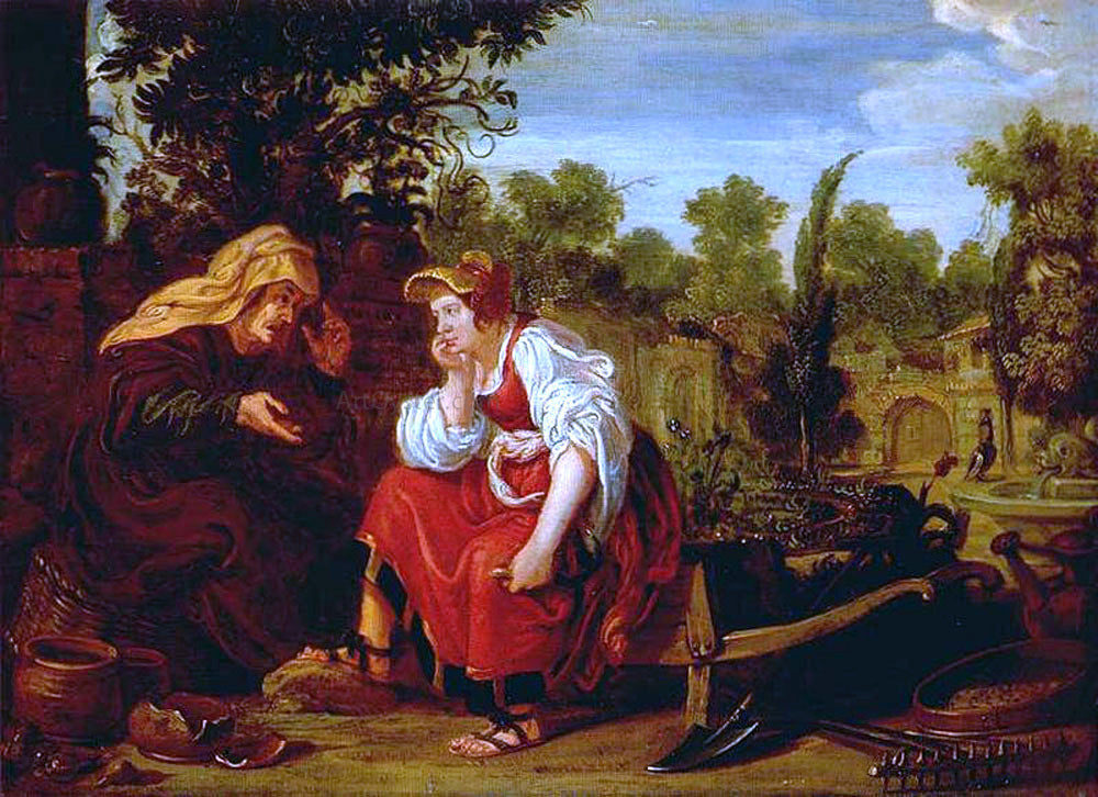 Jan Tengnagel Vertumnus and Pomona - Canvas Print