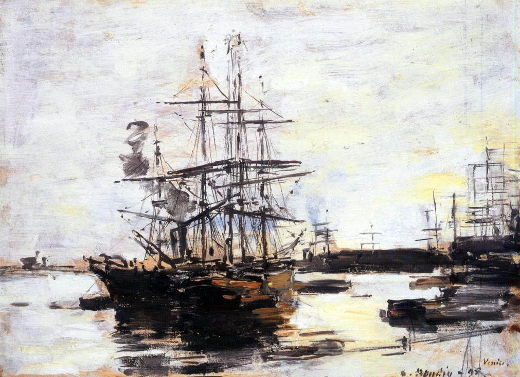 Eugene-Louis Boudin Vessel at Anchor Outside of Venice - Canvas Print