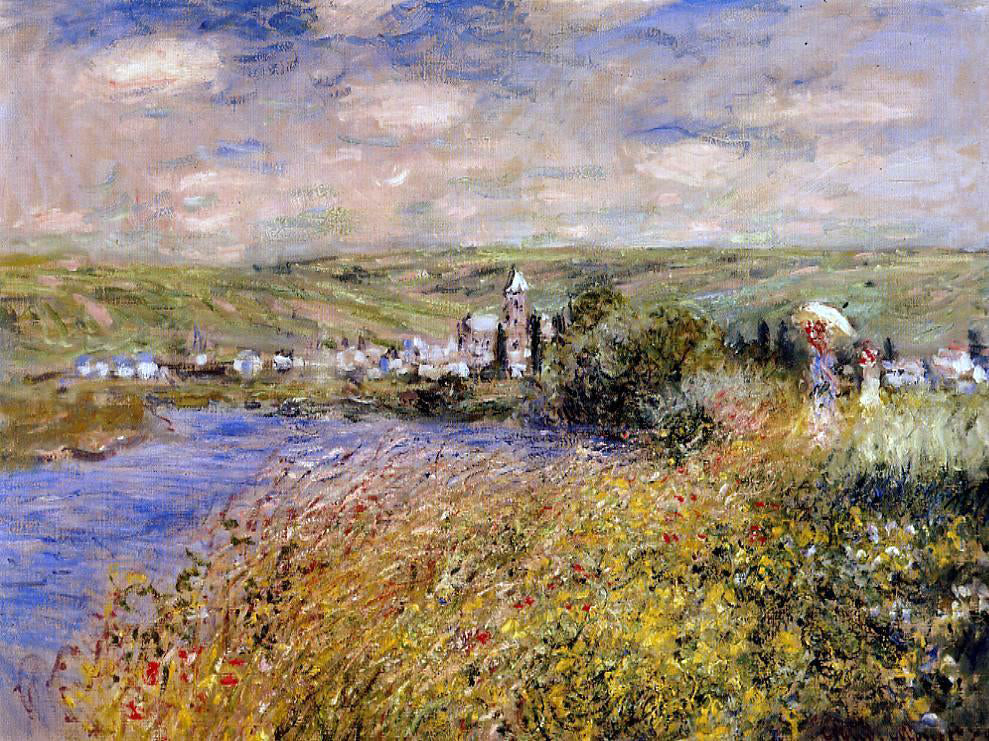 Claude Oscar Monet Vetheuil Seen from Ile Saint Martin - Canvas Print