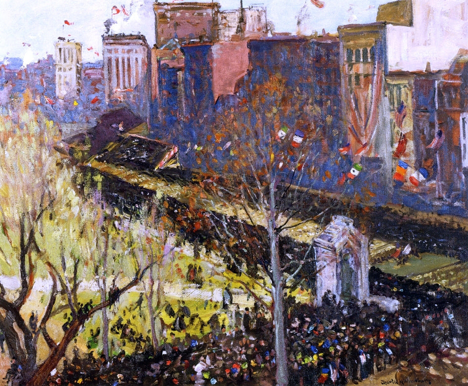 Charles H Woodbury Victory Parade, Boston, April 25, 1919 - Canvas Print
