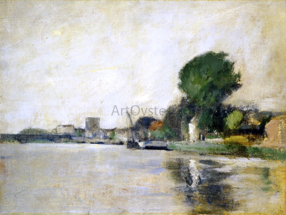 John Twachtman View Along a River - Canvas Print
