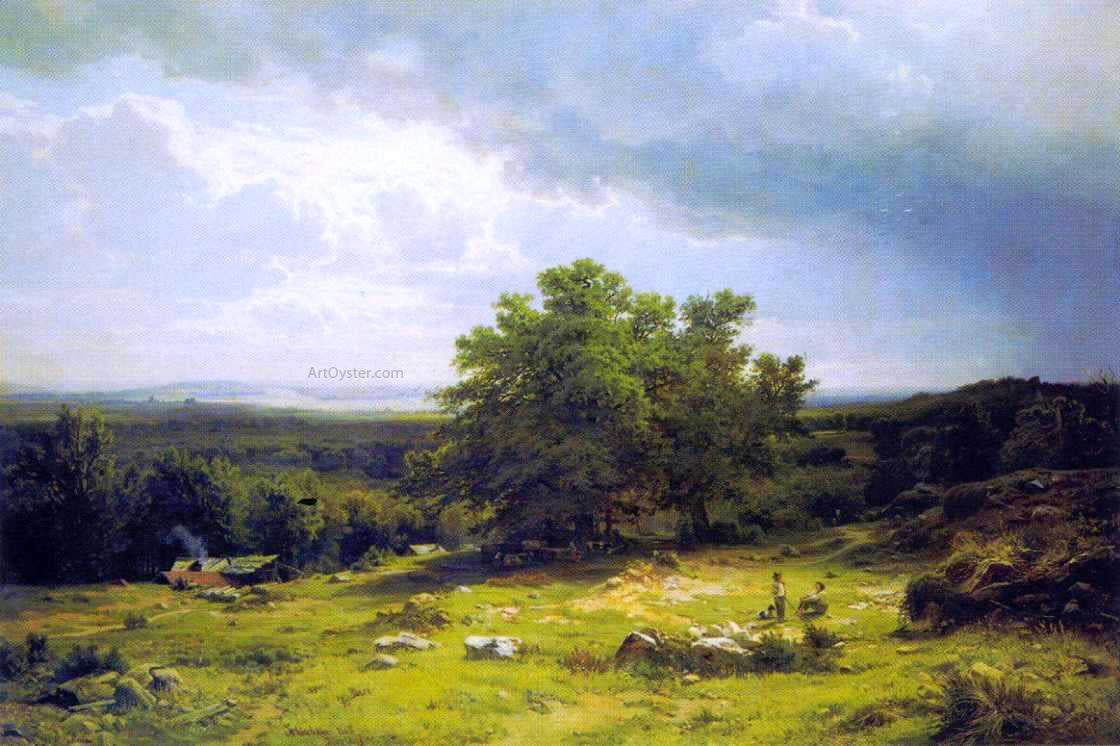 Ivan Ivanovich Shishkin View near Dusseldorf - Canvas Print