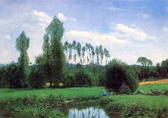 Claude Oscar Monet View near Rouelles - Canvas Print