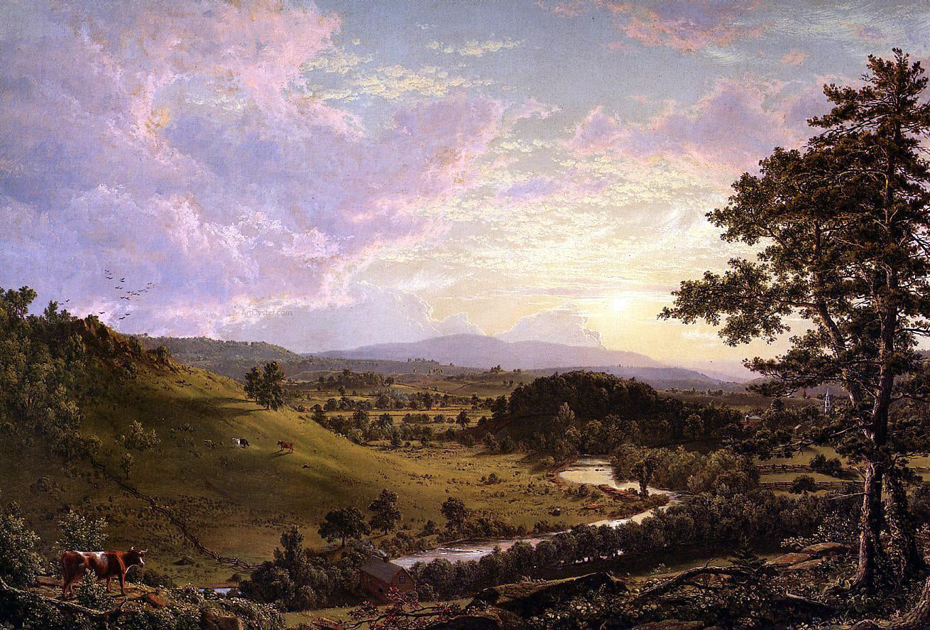 Frederic Edwin Church View near Stockbridge, Mass. - Canvas Print