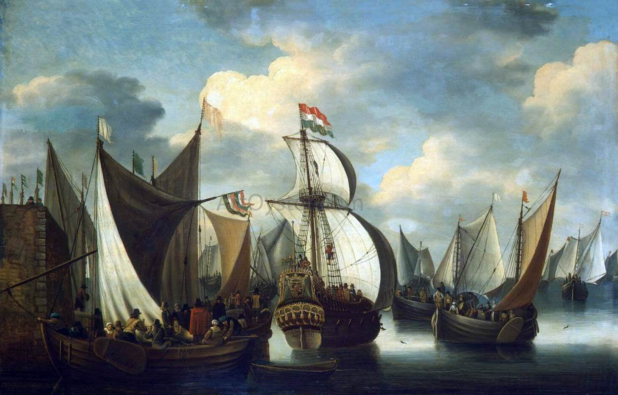 Jacobus Storck View of a Harbour - Canvas Print