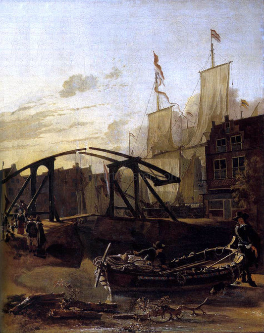 Adam Pynacker View of a Harbour in Schiedam - Canvas Print