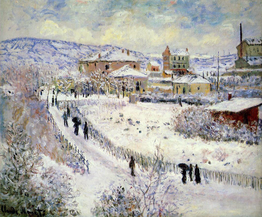 Claude Oscar Monet View of Argenteuil in the Snow - Canvas Print