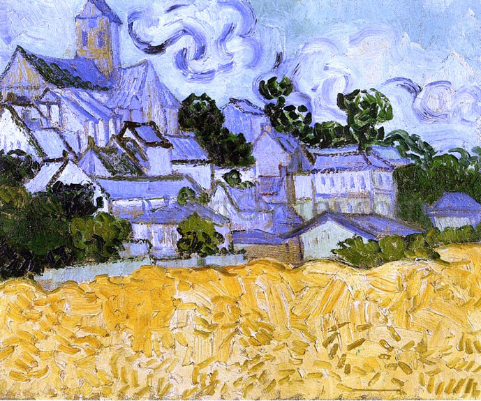 Vincent Van Gogh View of Auvers with Church - Canvas Print