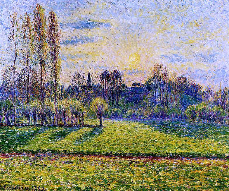 Camille Pissarro View of Bazincourt, Sunset - Canvas Print