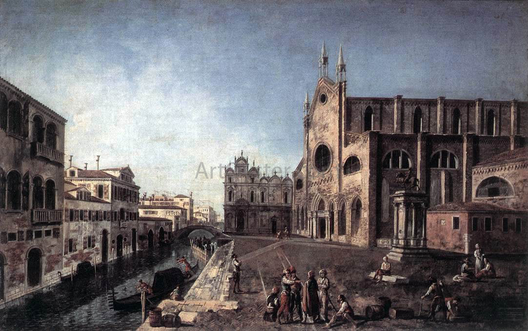 Francesco Albotto View of Campo Santi Giovanni e Paolo - Canvas Print