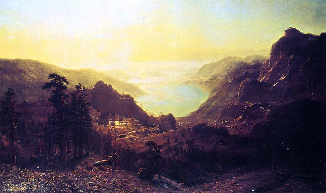 Albert Bierstadt View of Donner Lake, California - Canvas Print