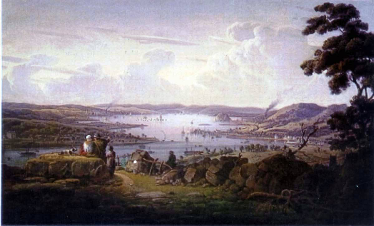 Robert Salmon View of Dunbarton and River Clyde - Canvas Print